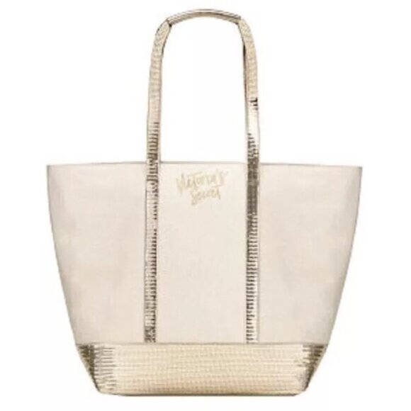 NWOT Victoria's Secret Limited Edition Glitter Tote Bag - Picture 1 of 13